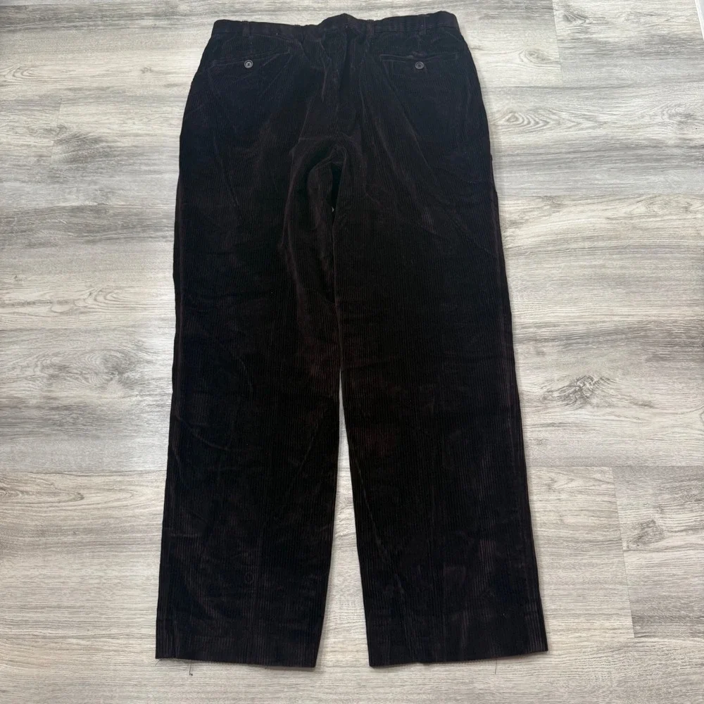 Brooks Brothers Loro Piana Corduroy Pants Mens 35 Brown Burgundy Made in Italy